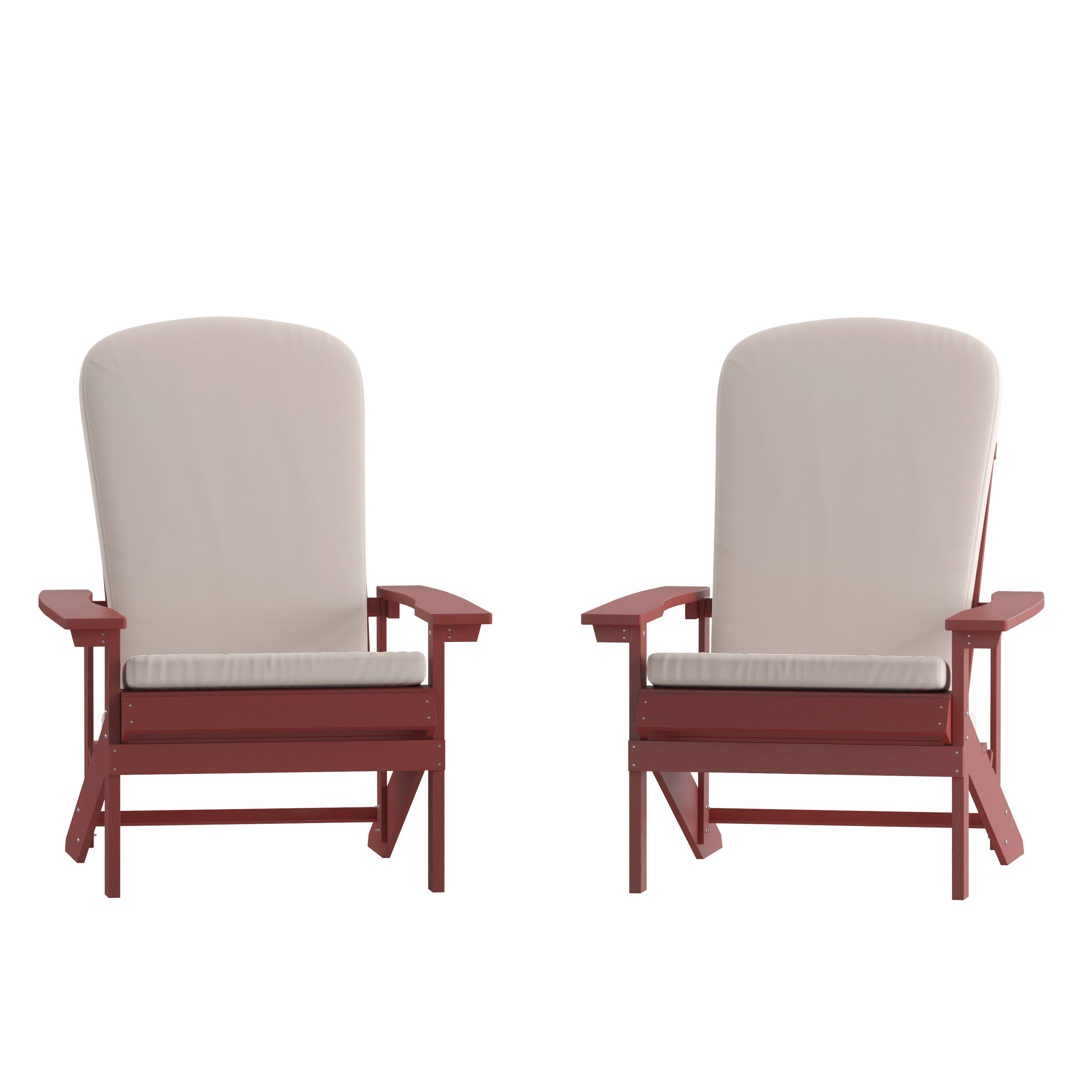 Cream Cushions/Red Frame
