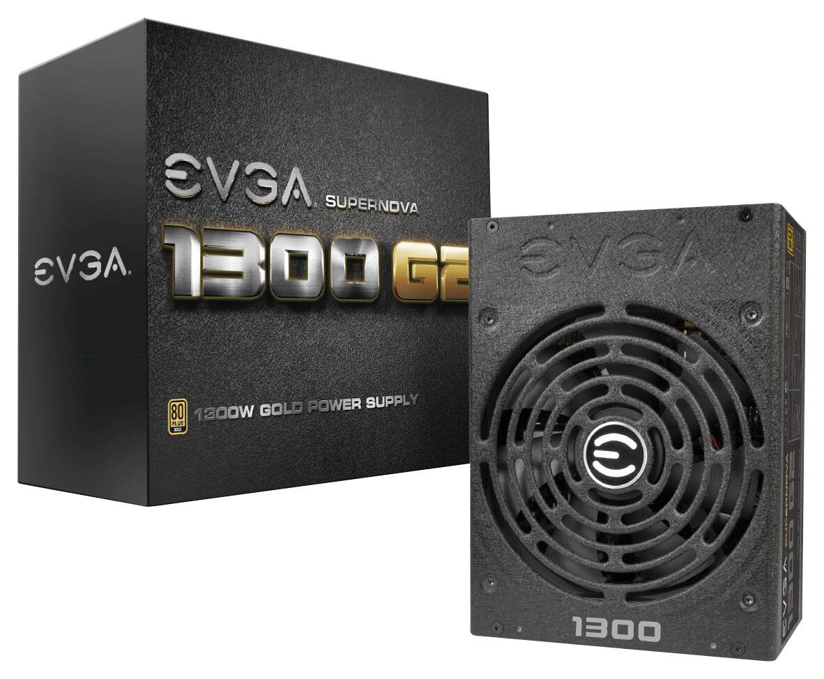 Front. EVGA - SuperNOVA 1300 G2 ATX CPU Power Supply - Black.