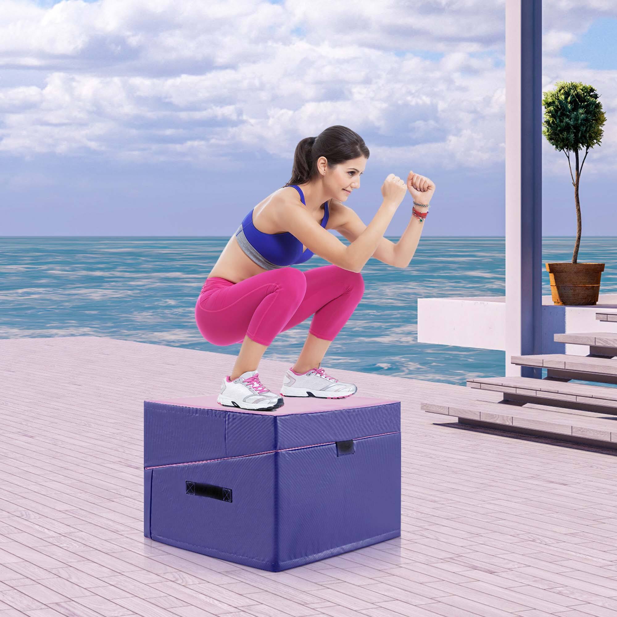 Alt View 4. Costway - Costway Gymnastics Tumbling Mat Folding Incline Yoga Mat with Non-slip PVC Leather - Pink.