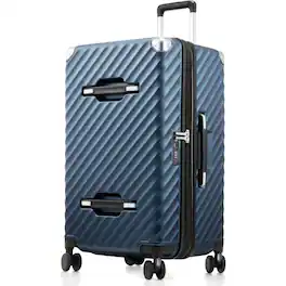 LUGGEX - 28 Inch Trunk Luggage Expandable PC Hard Shell Large Checked Suitcase with Shock - Absorbing Wheels - LX-EX - Blue