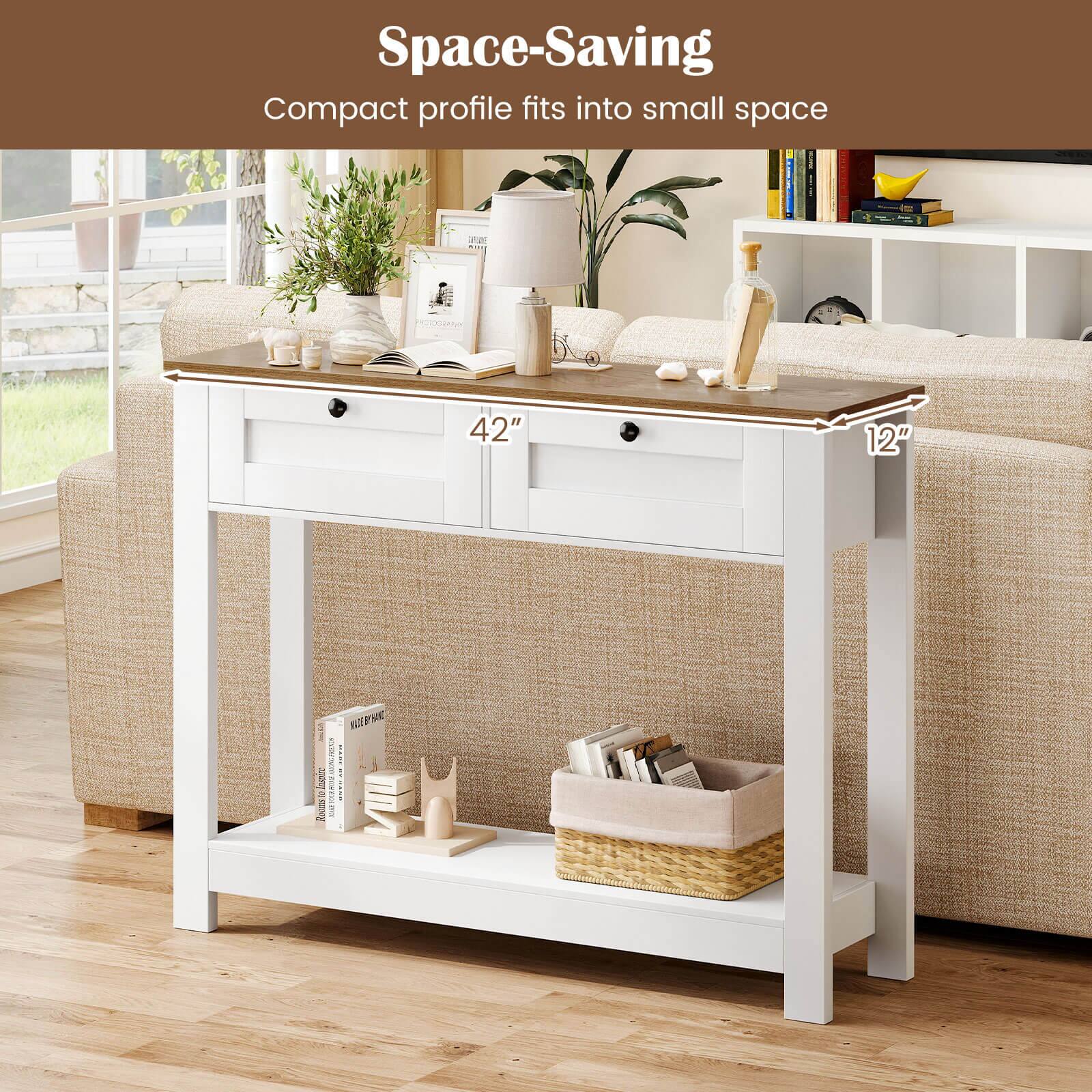 Space-Saving  
Compact profile fits into small space  

42"  
12"