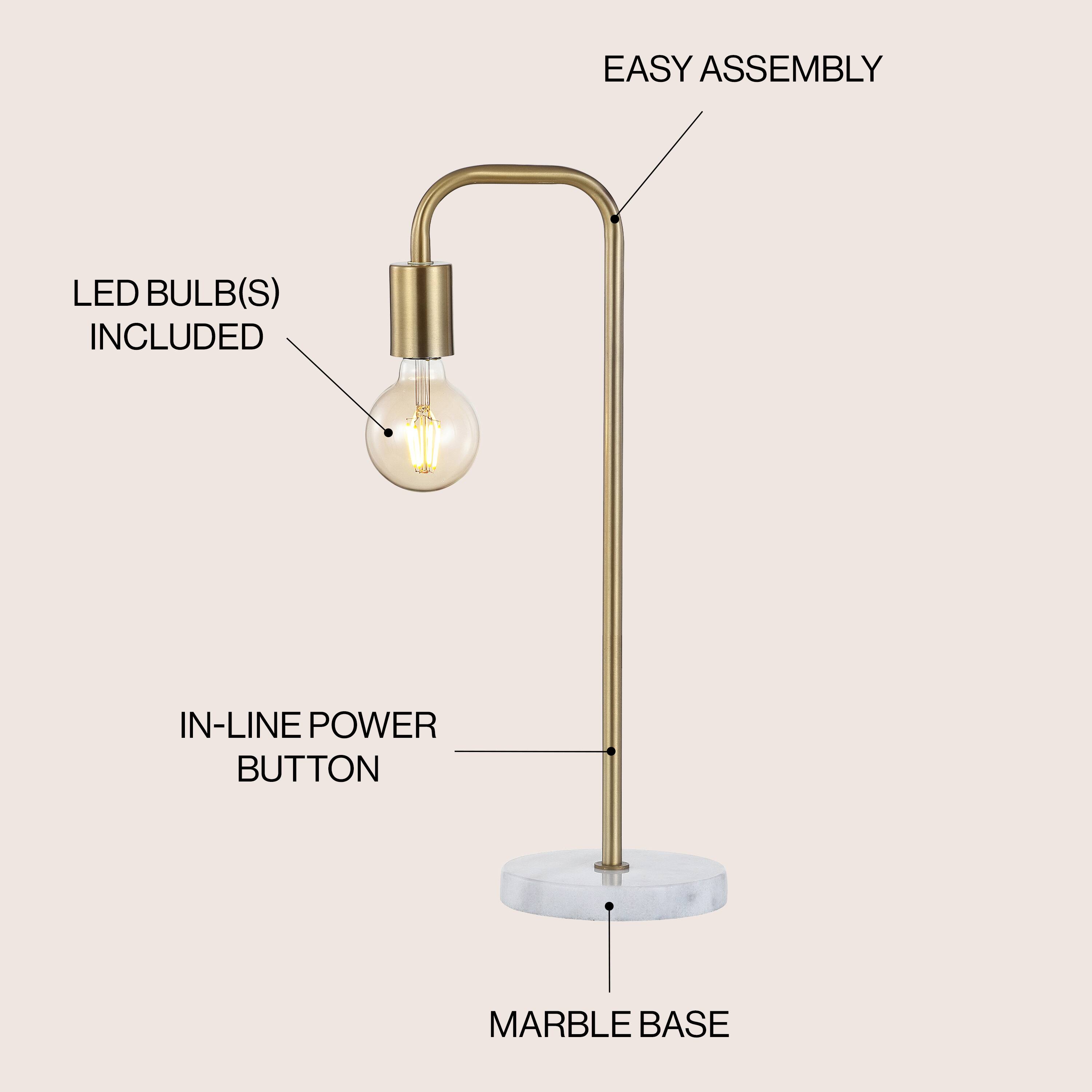 EASY ASSEMBLY  
LED BULB(S) INCLUDED  
IN-LINE POWER BUTTON  
MARBLE BASE