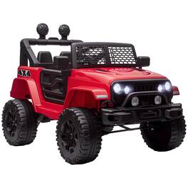 Aosom - 12V Kids Ride On Truck with Parent Remote, Battery Powered Electric Car with Suspension, Adjustable Speed, LED Lights
