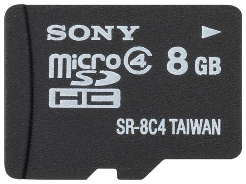 Front Standard. Sony - 8GB microSDHC Memory Card.
