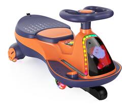 ANPABO - 12V Electric Wiggle Car for Kids, 2 Seater Car, 2x75W Motor, LED Screen, Ride on Toys, 2.8-4.1 Mph, Ages 3-12 - orrage