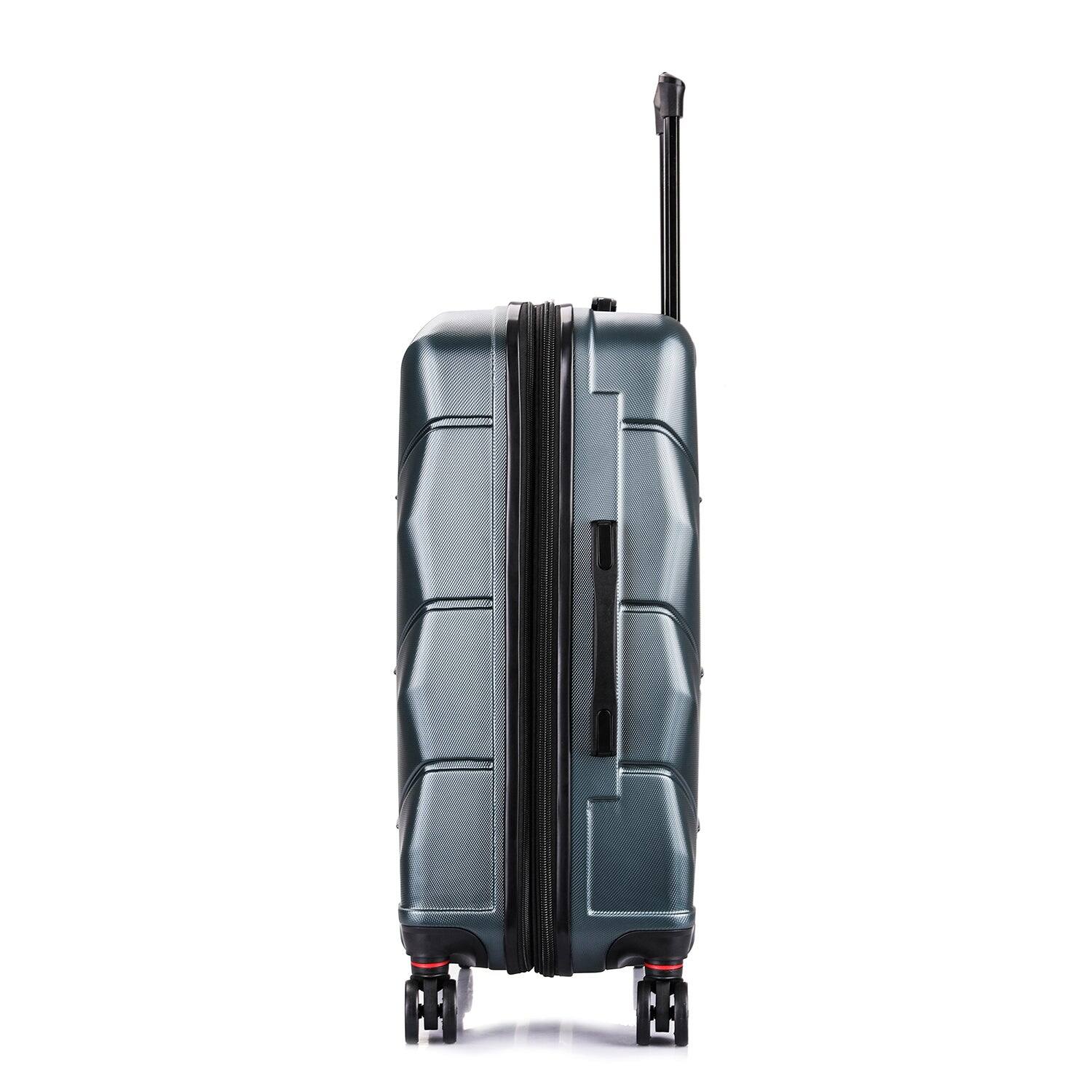Alt View 1. DUKAP - Zonix Lightweight Hardside Spinner Luggage 26" Luggage - GREEN.