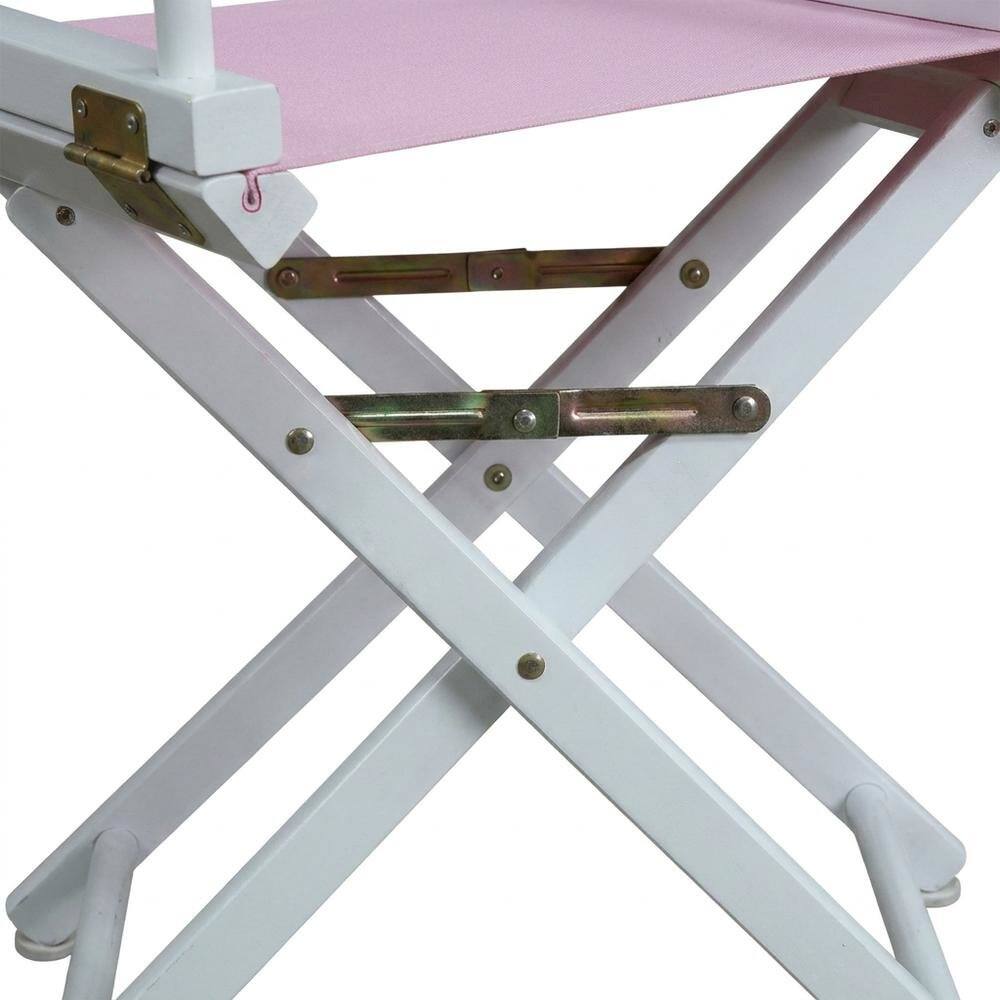 Alt View 1. FurniFact - Pink Director's Chair - WhiteFrame/Pink Canvas.