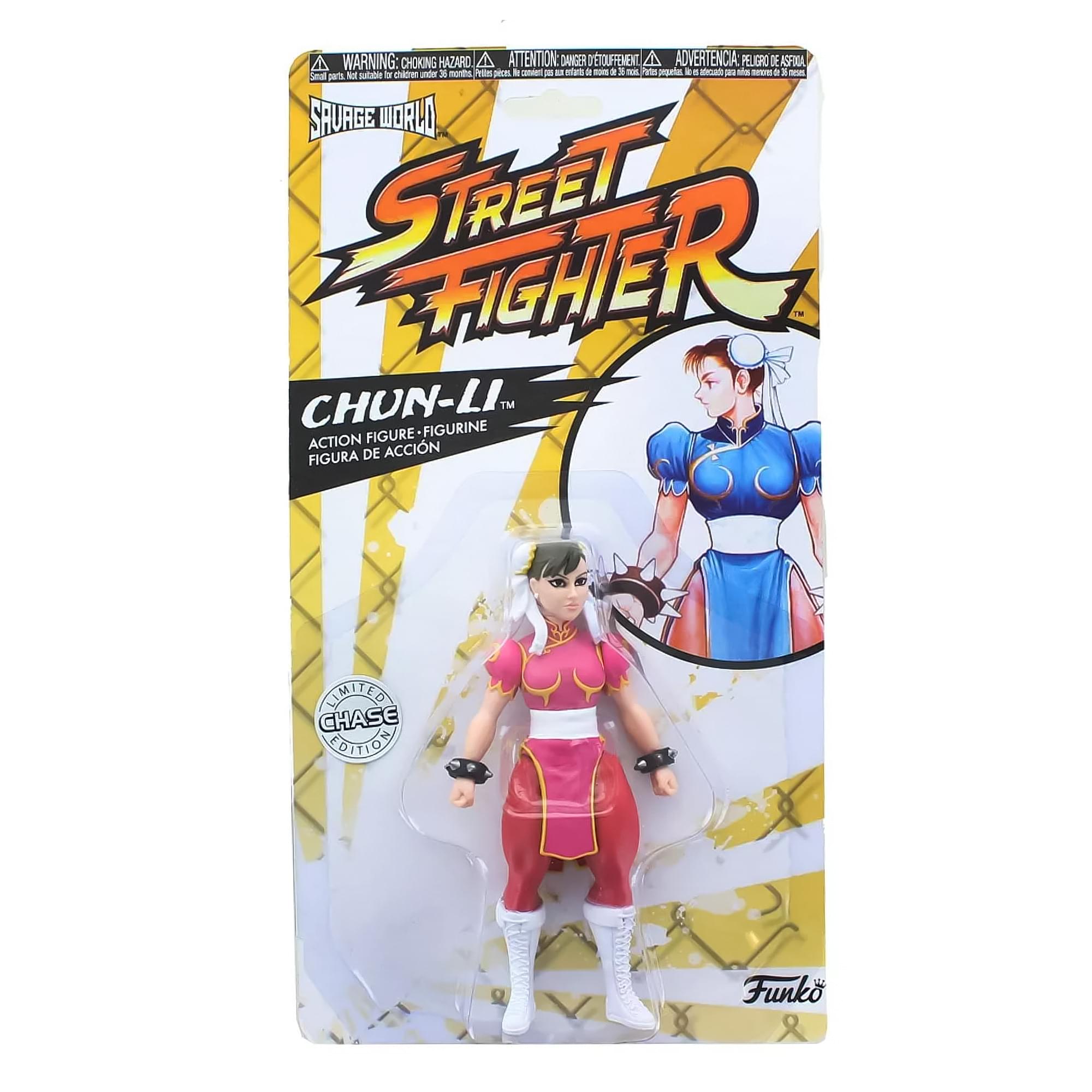 **WARNING: CHOKING HAZARD**  
ATTENTION: DANGER  
ADVERTENCIA: PELIGRO DE ASFIXIA  
ADVERTENCIA: PELIGRO DE ASFIXIA  
ADVERTENCIA: PELIGRO DE ASFIXIA  

Small parts. Not for children under 3 years.  
Pequeños objetos. No apto para niños menores de 3 años.  
Pequeños objetos. No apto para niños menores de 3 años.  
Pequeños objetos. No apto para niños menores de 3 años.  

**SAVAGE WORLD**  
**STREET FIGHTER**  

**CHUN-LI™**  
ACTION FIGURE - FIGURINE  
FIGURA DE ACCIÓN  

**LIMITED CHASE EDITION**  

Funko