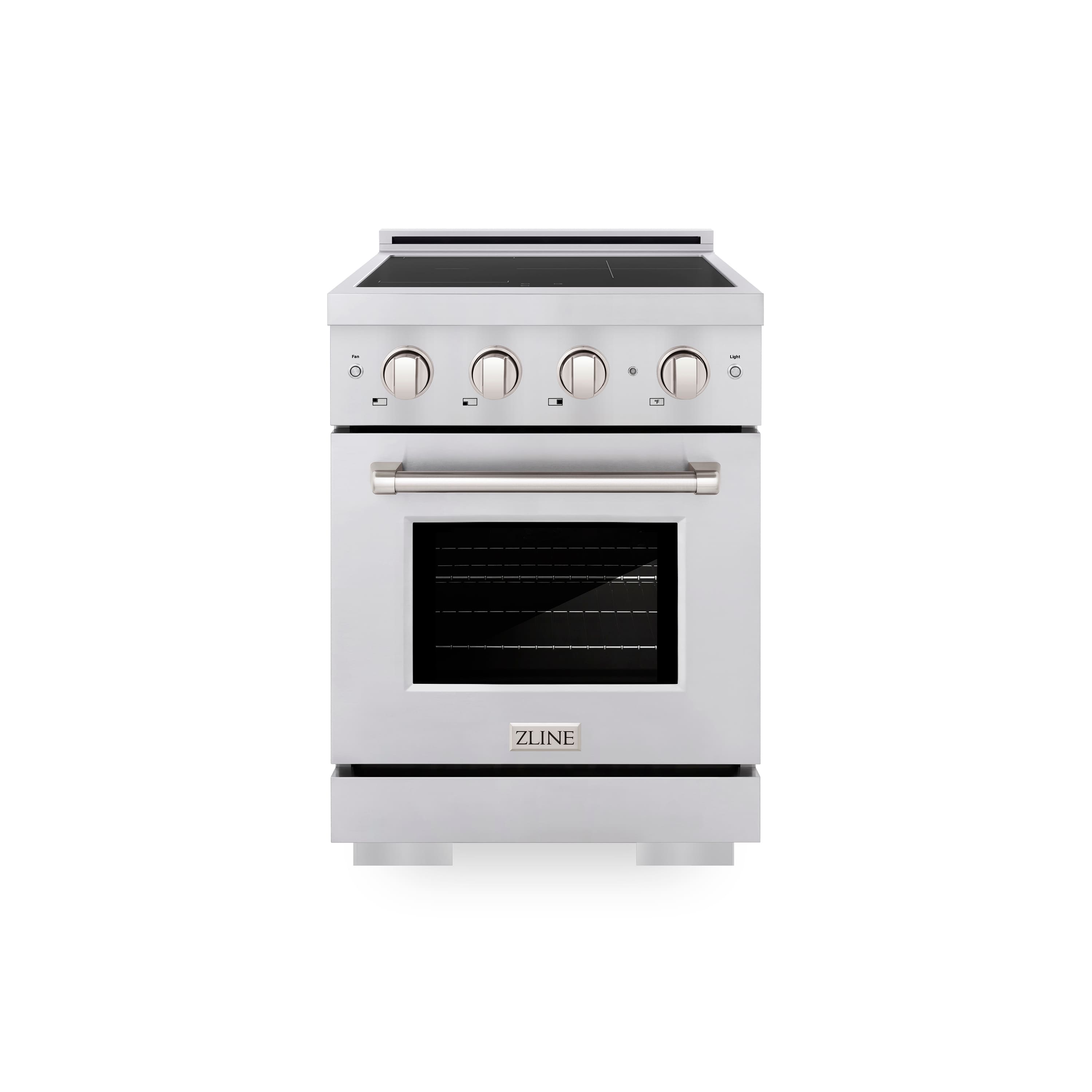 ZLINE - 24 in. 3.2 cu. ft. Paramount Freestanding Induction Range with 3 Burners and Electric Oven - Stainless Steel