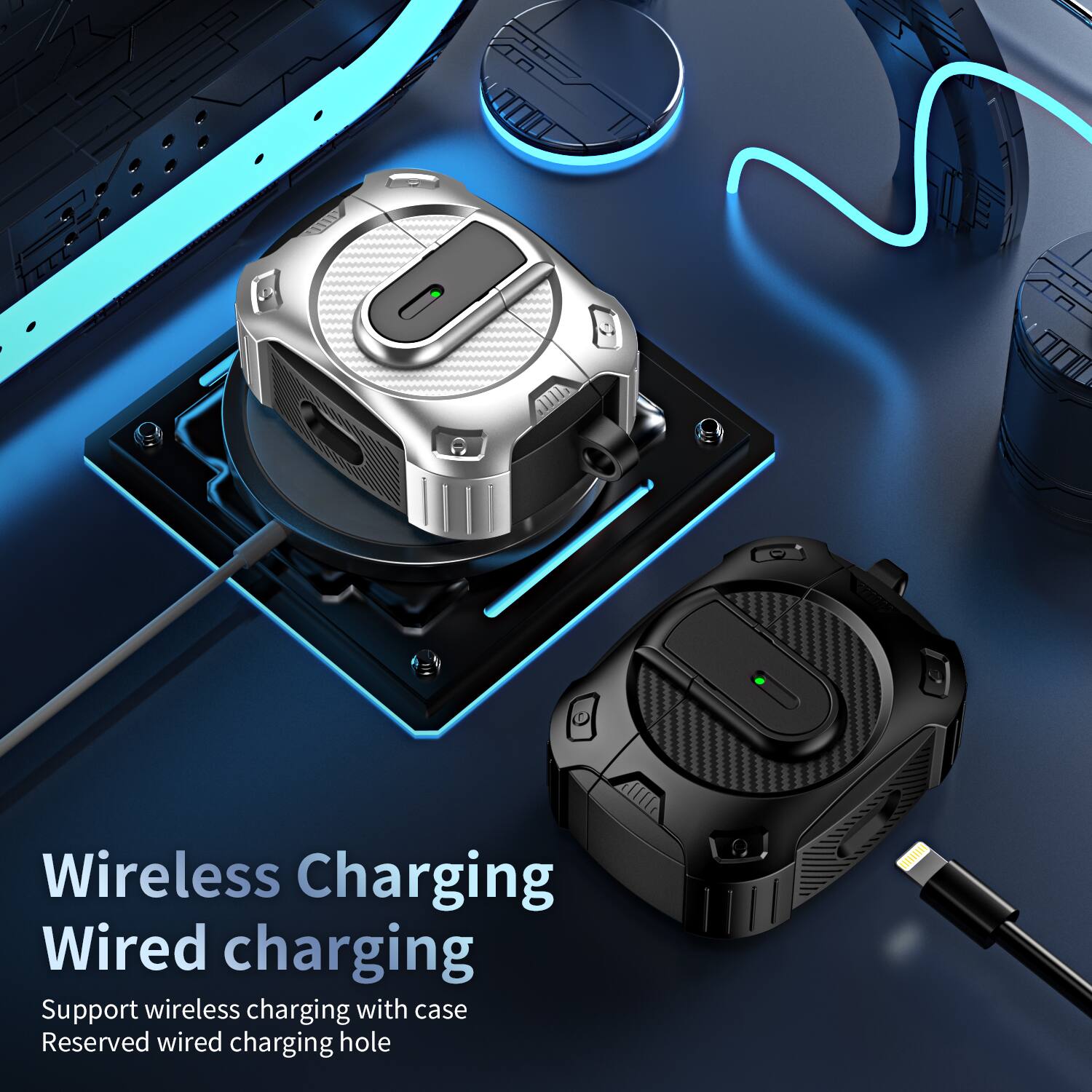 Wireless Charging  
Wired charging  
Support wireless charging with case  
Reserved wired charging hole