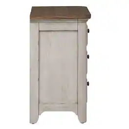 Liberty Furniture Industries - 3 Drawer Night Stand w/ Charging Station - White