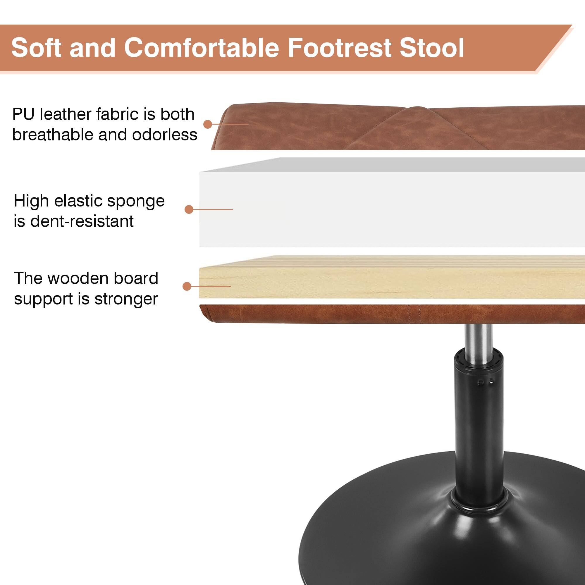 Soft and Comfortable Footrest Stool

- PU leather fabric is both breathable and odorless
- High elastic sponge is dent-resistant
- The wooden board support is stronger