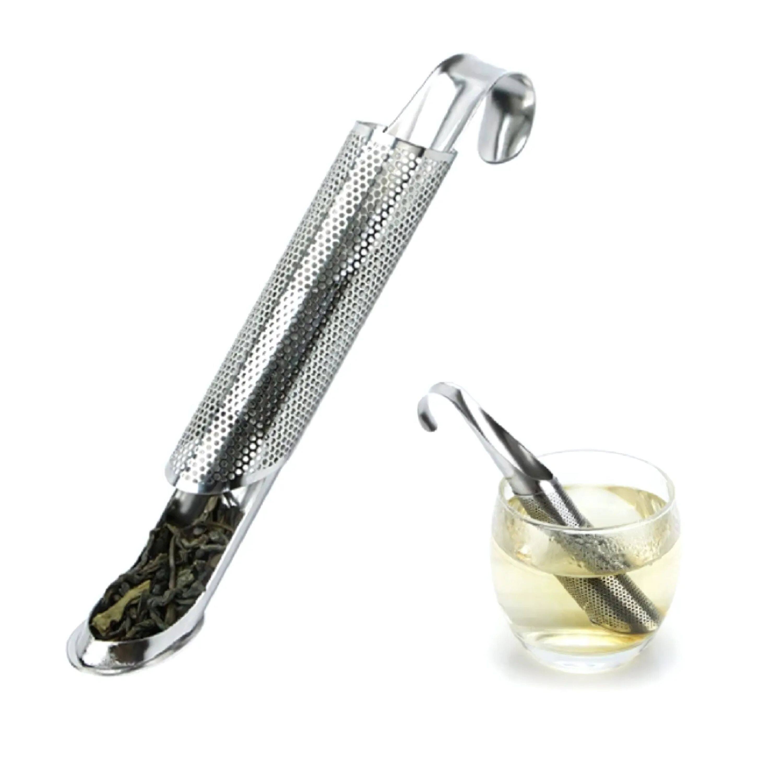 Back. Kitcheniva - Stainless Steel Tea Diffuser Strainer Stick - Silver.