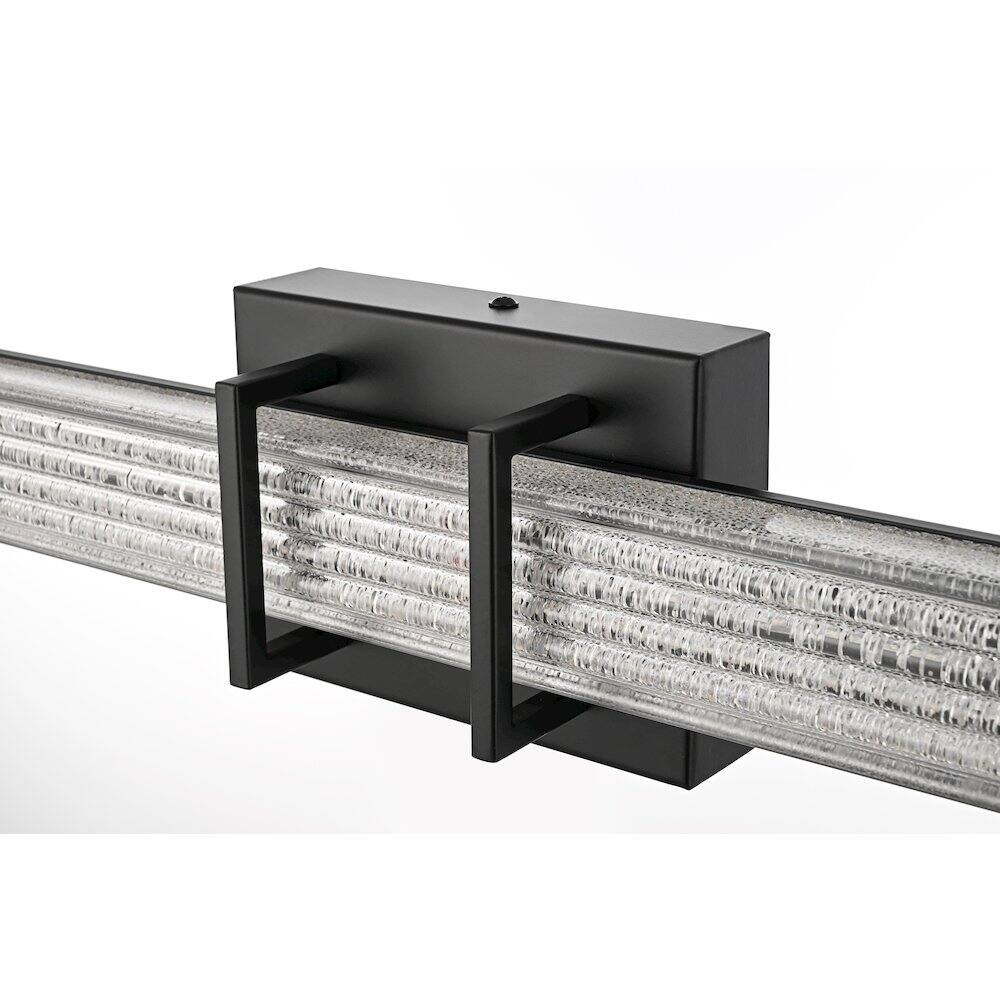 Alt View 4. Living District - Ivaan 36 Inch Led Wall Sconce In Black - Black.