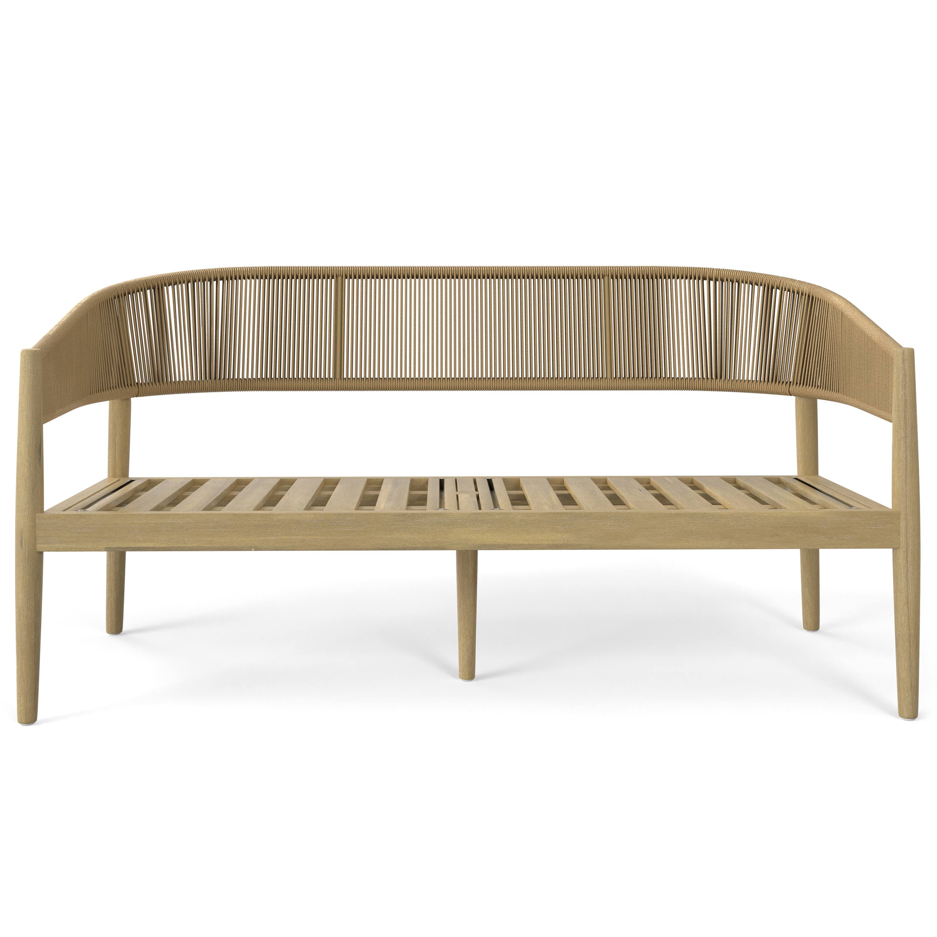 Alt View 4. Simpli Home - Bayshore 59 inch Wide Contemporary Outdoor Sofa in Polyester Fabric, Fully Assembled - Natural.