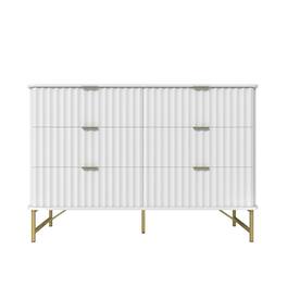 Boyel Living - Modern 6 Drawer Accent Cabinet with Metal Legs - White
