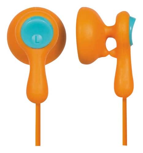 Front Standard. Panasonic - EarDrops Earbud Headphones - Orange.