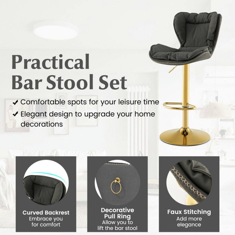Practical Bar Stool Set

Comfortable spots for your leisure time  
Elegant design to upgrade your home decorations

- Curved Backrest: Embrace you for comfort
- Decorative Pull Ring: Allow you to lift the bar stool
- Faux Stitching: Add more elegance