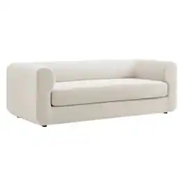 Leif 89" Performance Velvet Upholstered Sofa by Modway - White