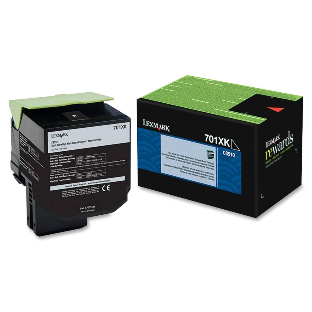 Front. Lexmark - 701Xk Black Extra High Yield Return Program Toner Cartridge - Black.