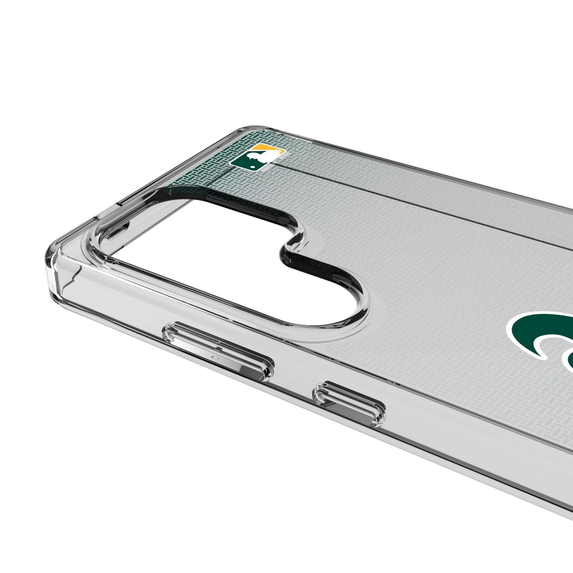 Alt View 2. Keyscaper - Athletics Linen Logo Galaxy Clear Case - S23 Ultra - Multicolor.