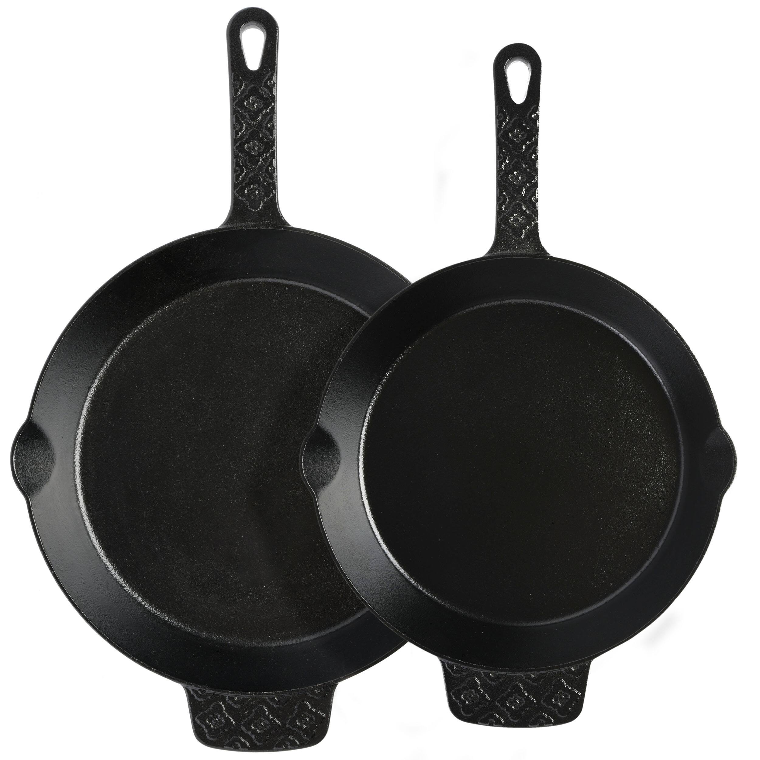 Alt View 5. Gibson - Spice by Tia Mowry Savory Saffron Pre-seasoned 2 Piece 10in and 12in Cast Iron Skillet Set - Black.