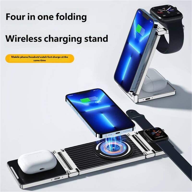 Four in one folding  
Wireless charging stand  

Mobile phone/headset/watch fast charge at the same time