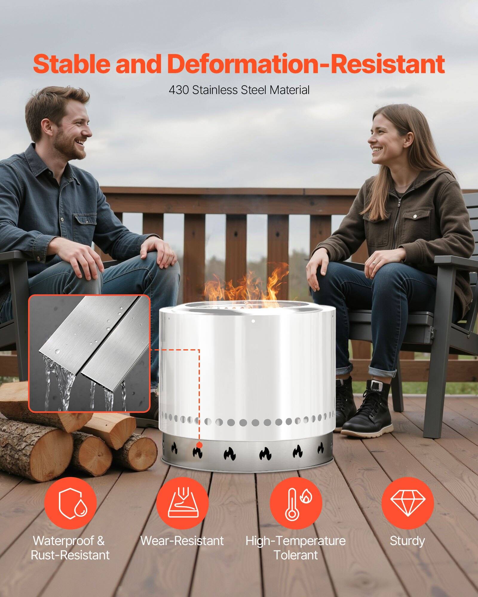 Stable and Deformation-Resistant  
430 Stainless Steel Material  

Waterproof & Rust-Resistant  
Wear-Resistant  
High-Temperature Tolerant  
Sturdy