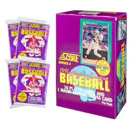 MLB 1991 Score Series 2 Baseball Wax Box | 36 Packs - Purple