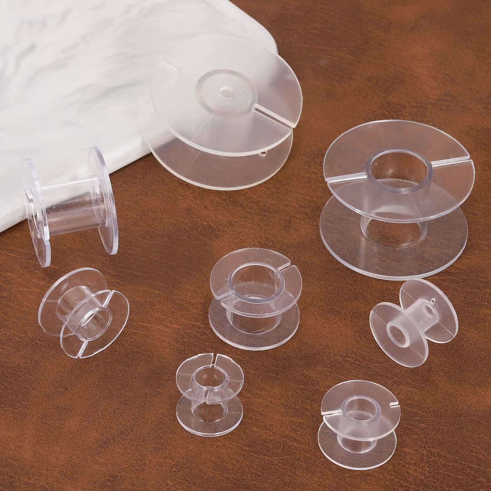 Alt View 3. Unique Bargains - Speaker Crossover Bobbin Spools Coil 22x18mm ABS Empty Spools Round Inductor Winding Frame Accessories for DIY, 10pcs - Clear.
