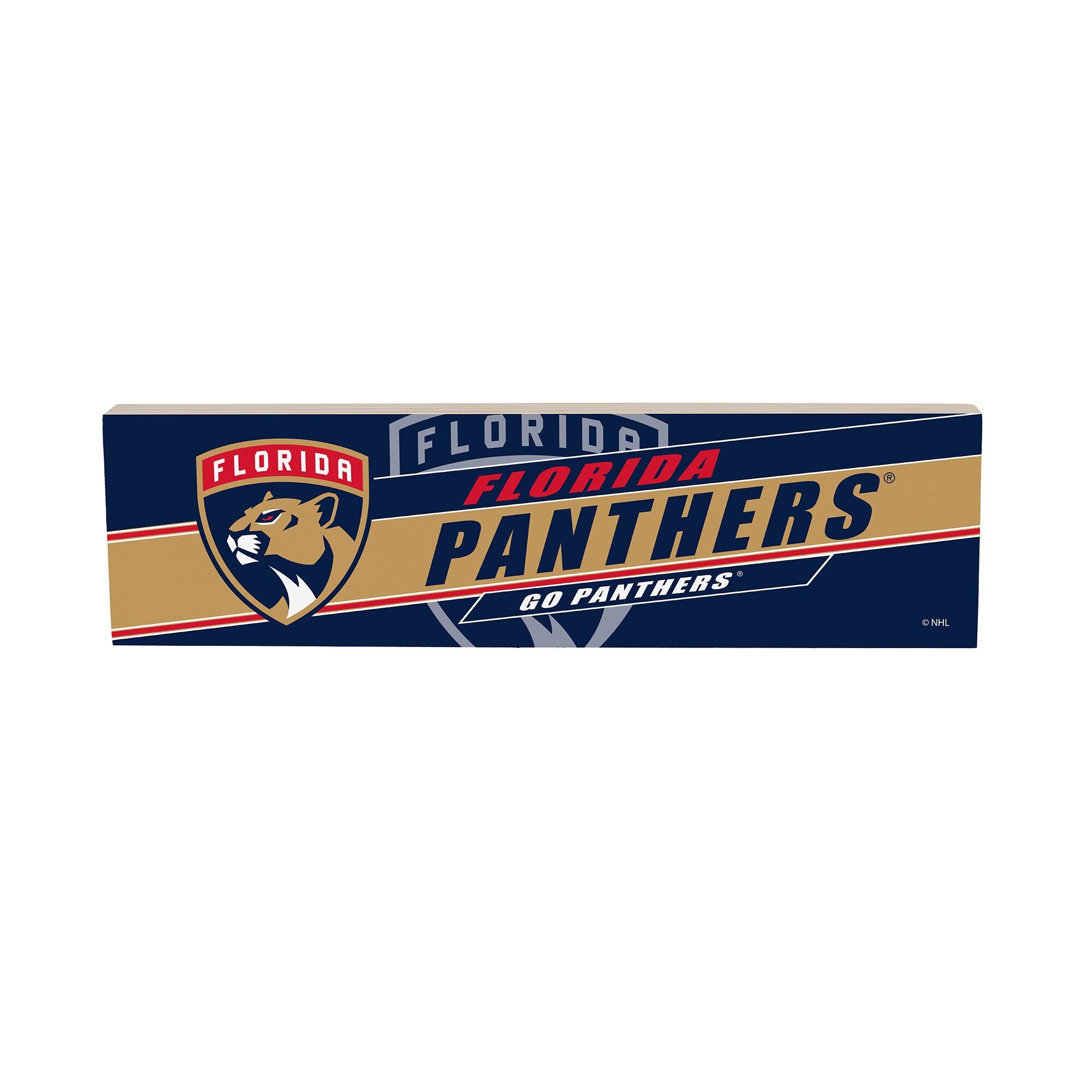 Florida Panthers 5" x 18" Shadow Logo Wood Mantle Sign