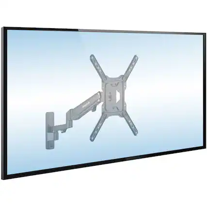 Front. Mount-It! - Gas Spring TV Wall Mount for 24–55" Screens, Full Motion, Height Adjustable, VESA 400x400, 44lb Capacity - Black.