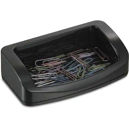 Front. Officemate - Officemate 2200 Series Business Card/Clip Holder 1.4" x 7.8" x 3" Plastic Black - Black.