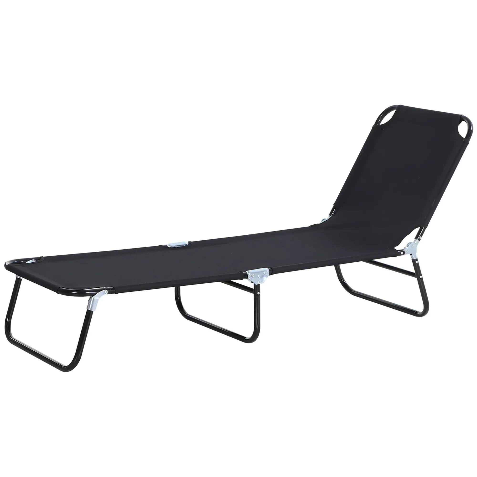 Alt View 7. Spaco - Spaco Folding Chaise Lounge Chairs,Sun Tanning Chairs,5-Level Reclining Back - Black.