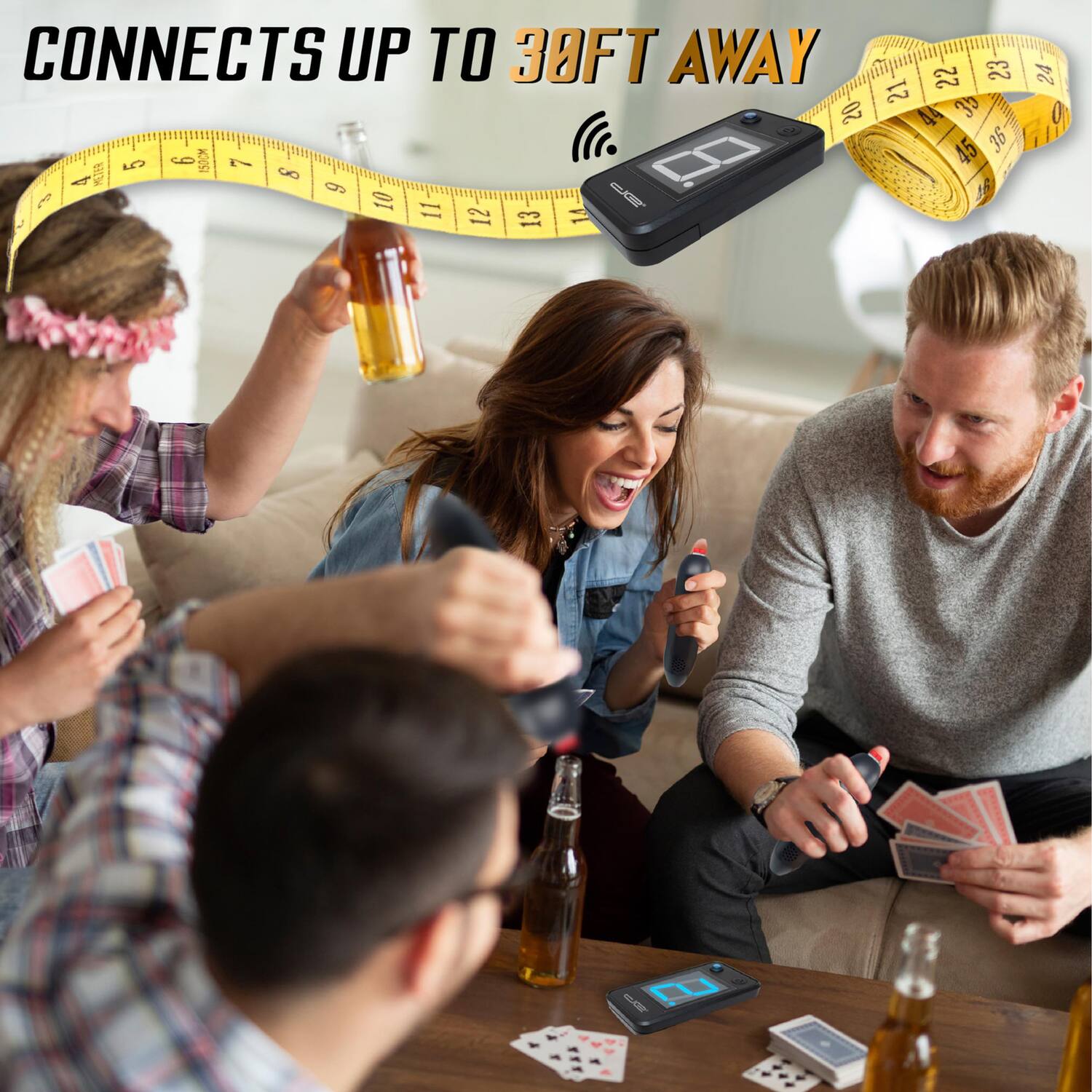 CONNECTS UP TO 30FT AWAY