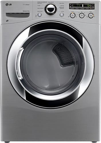 Front Standard. LG - SteamDryer 7.3 Cu. Ft. 9-Cycle Ultralarge Capacity Steam Gas Dryer - Graphite Steel.
