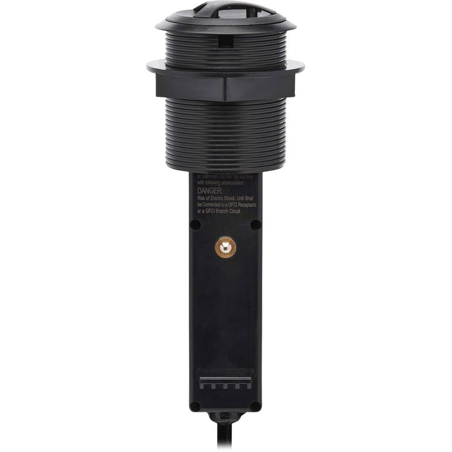 of bathroom counter top surface with following prerequisites:  
DANGER: Risk of Electric Shock, Unit Shall be Connected to a GFCI Receptacle or a GFCI Branch Circuit.