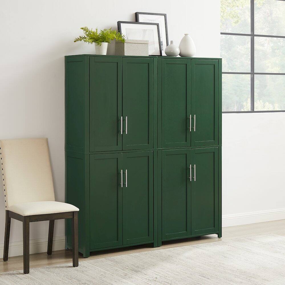 Alt View 9. Crosley Furniture - Savannah 2-Piece Kitchen Storage Pantry Set - 2 Pantries - Hunter Green.