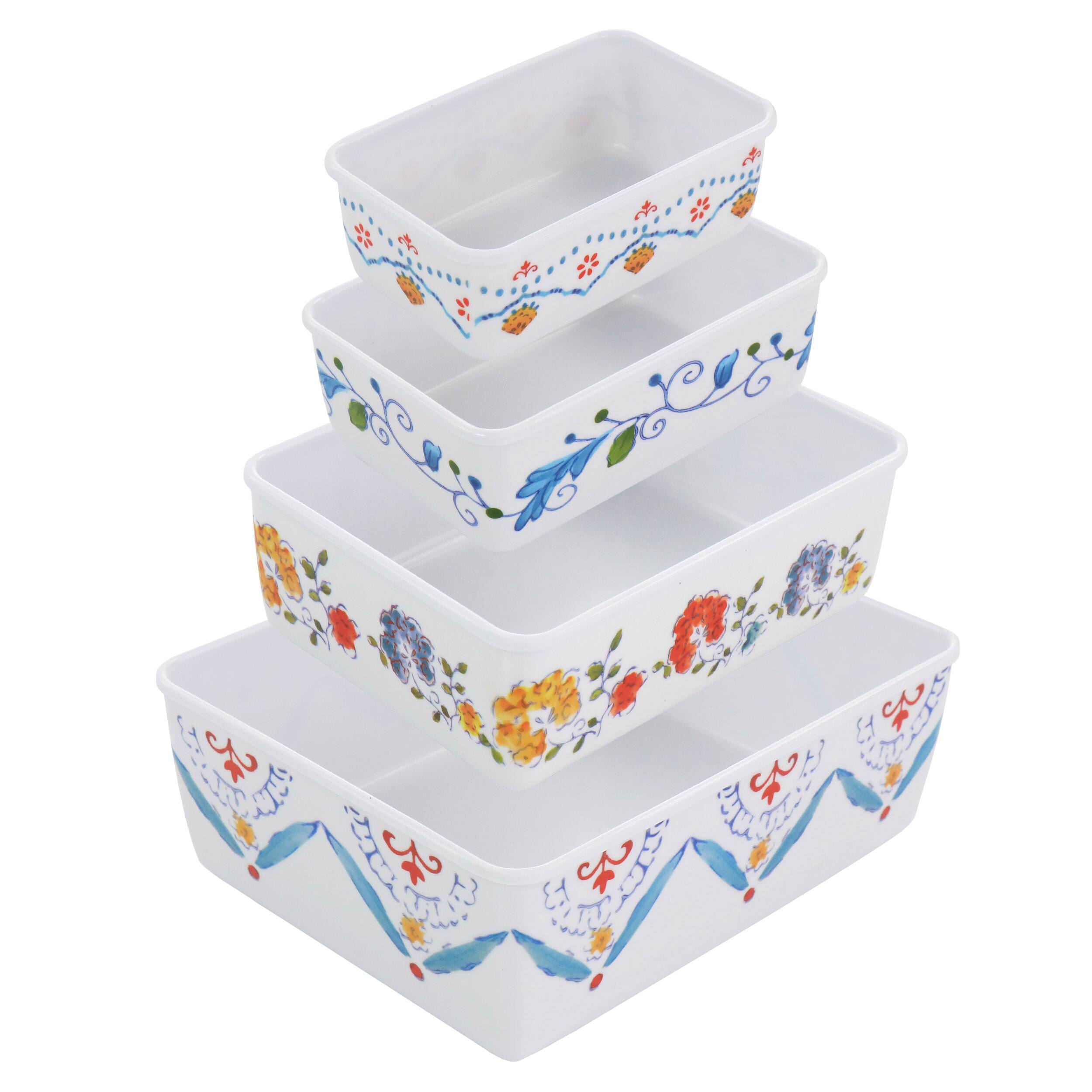 Alt View 2. Gibson - Gibson Home 8 Piece Anaya Rectangular Nesting Food Storage Set - White.