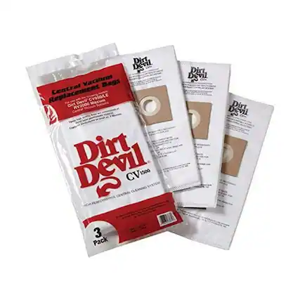 Dirt Devil CV1500 Central Vacuum Replacement Bags
For Dirt Devil CV500LE, CV950/LE, Maxum Systems RV2000
High Performance Central Cleaning System
3 Pack