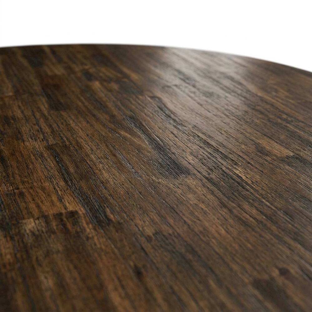 Back. FurniFact - Rustic Round Kitchen Table - Multi-Color.