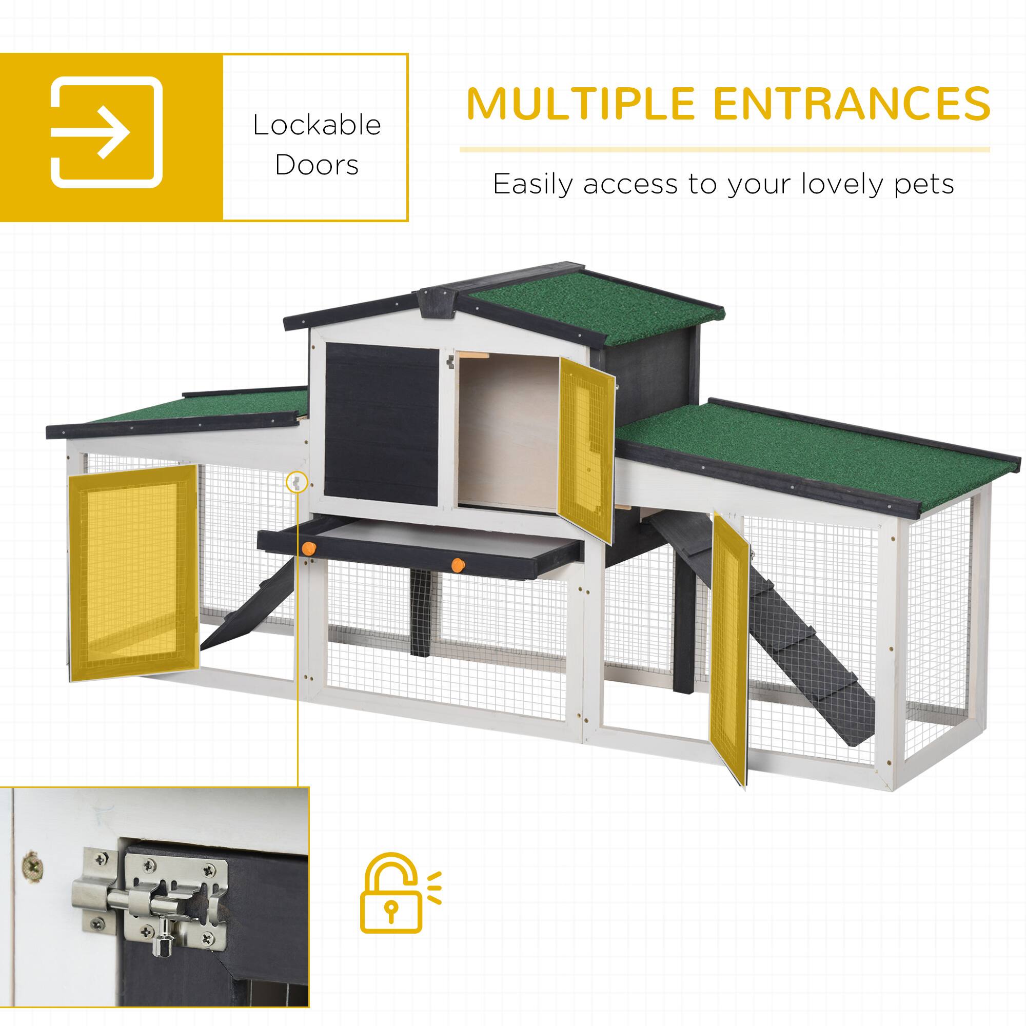 MULTIPLE ENTRANCES  
Easily access to your lovely pets  

Lockable Doors