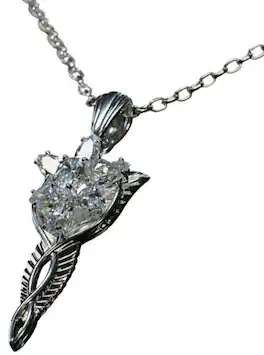 Weta Workshop - The Lord of the Rings Trilogy - Evenstar Pendant & Chain - Sterling Silver - COLLECTIBLES - Multicolor