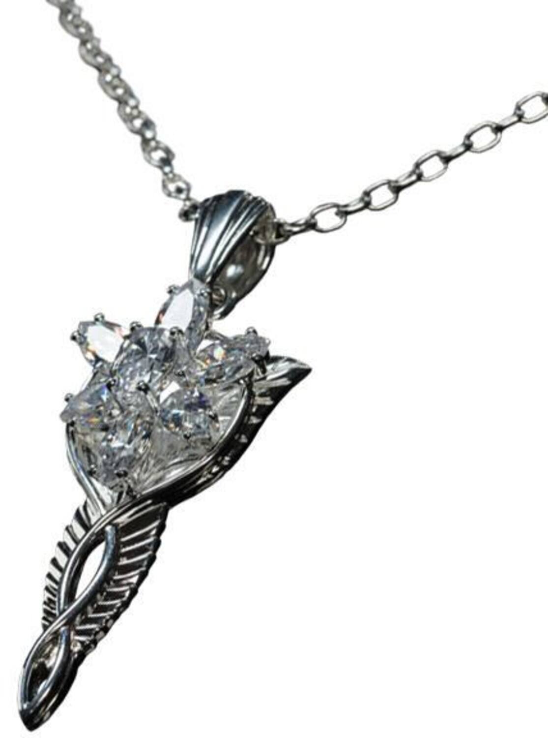 Front. Weta Workshop - WETA Workshop - The Lord of the Rings Trilogy - Evenstar Pendant & Chain - Sterling Silver   - COLLECTIBLES - Multicolor.