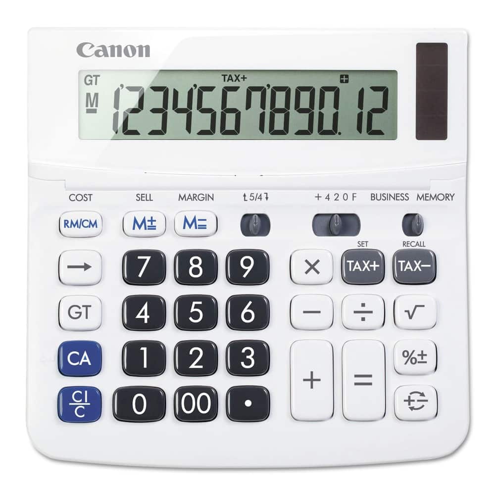 Canon - 0633C001 TX-220TSII 12-Digit LCD Portable Display Calculator - White