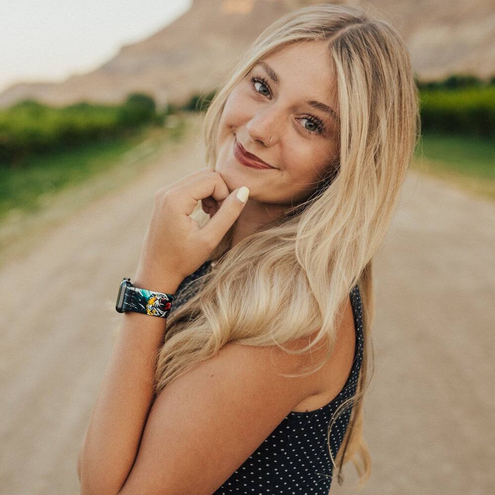 Alt View 3. ZOX - Let It Out Tiger NFC Smartwatch Band, 20mm - Teal.