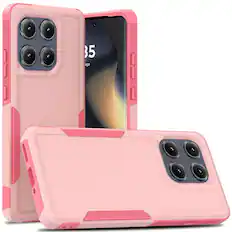 Front. Equipd - Phone Case for Motorola Edge 2025 (6.7 Inch), Heavy Duty Rugged Shockproof Full Body Protection Cover - Pink.