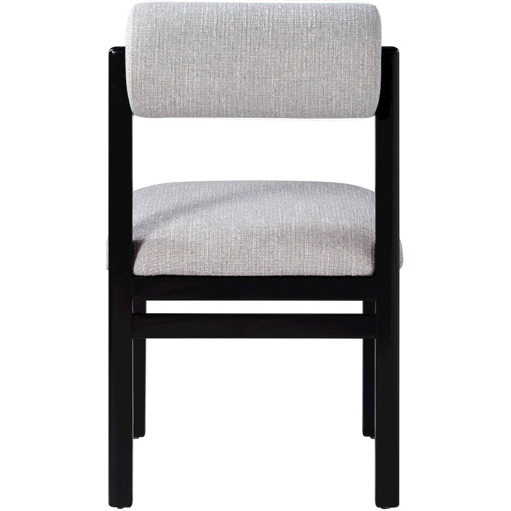 Alt View 4. Meridian Furniture - Roundhill Grey Linen Textured Fabric Upholstered Dining Chair, Set of 2 - Grey.