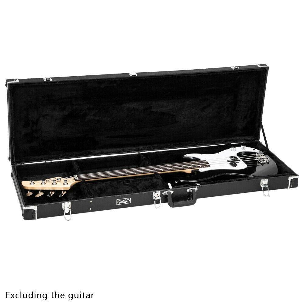 Winado - Electric Bass Guitar Hard Case, Wooden Hard-Shell Protective 46" Bass Guitar Carrying Case with Lock Latch