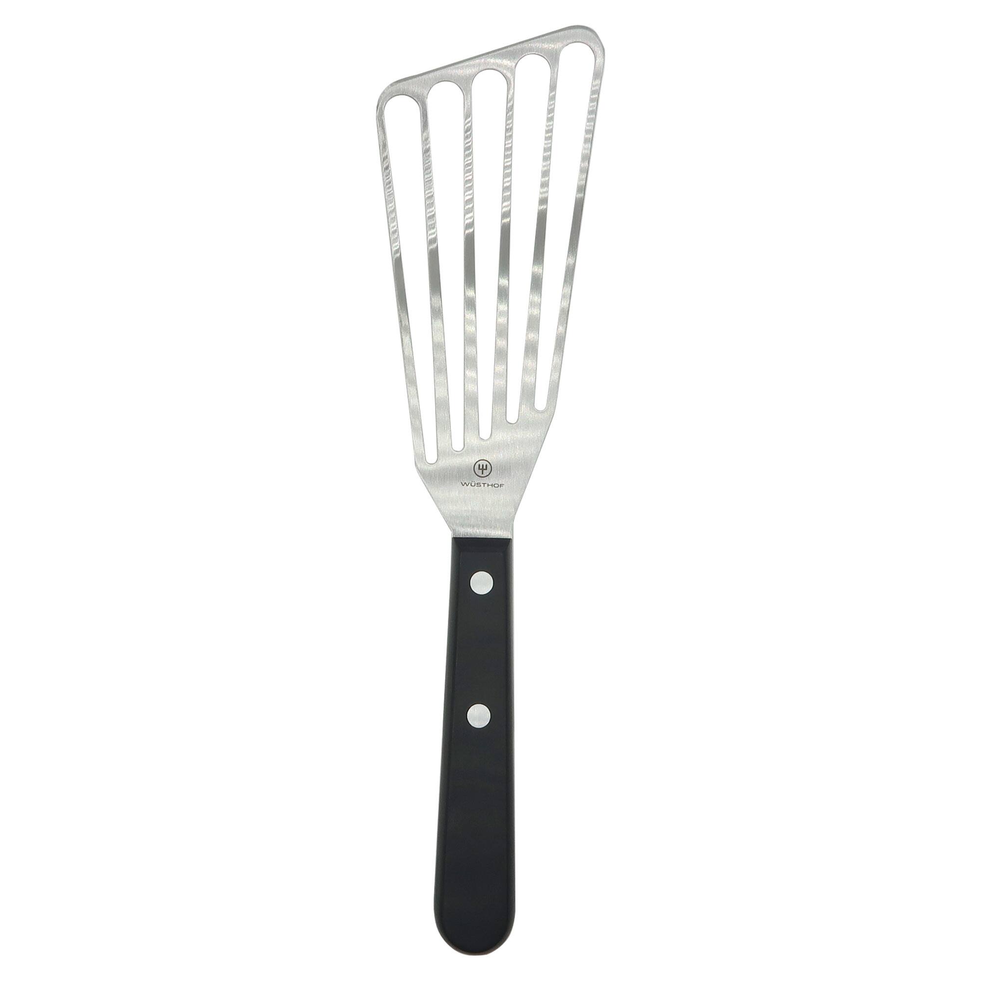 Left. Wusthof - Wusthof Gourmet 6 1/2” Slotted Fish Spatula #9035092117 - Silver.